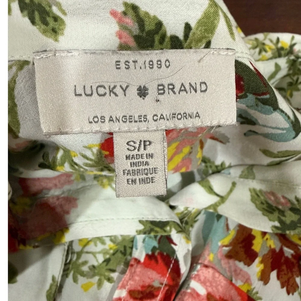 Lucky Brand Women's Floral Print Long Sleeve Button Down Shirt Size‎ S/P